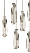  CH63207CRSNX2 - Chandelier Alicia Clear Glass 7 Light Satin Nickel 20" Round Canopy with Clear Hal 20W